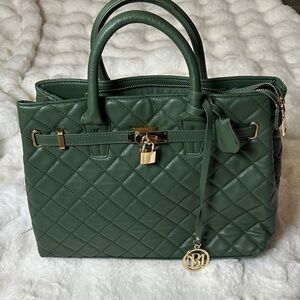 Badgley Mischka Olive Quilted Handbag